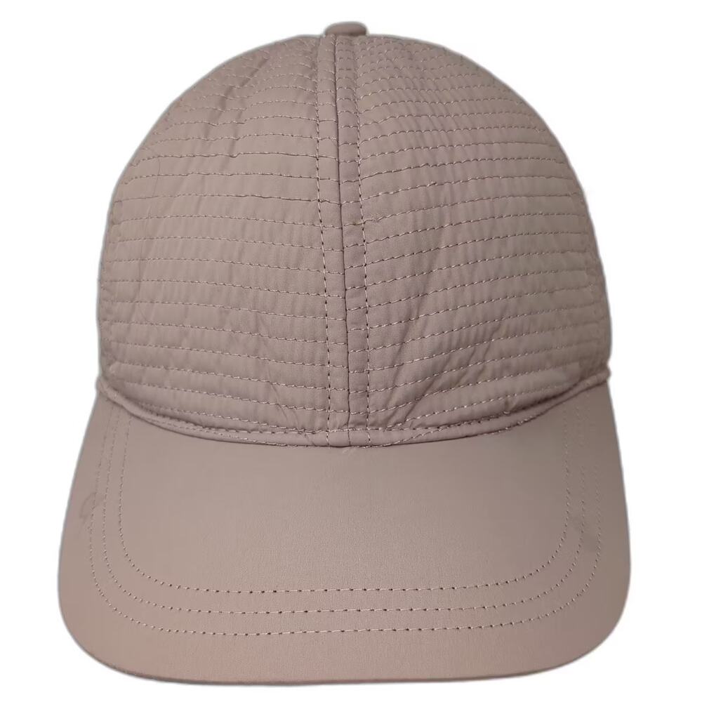 Augusto Beige Quilted Baseball Cap Hat OS Adjustable Puffer Stitched Design